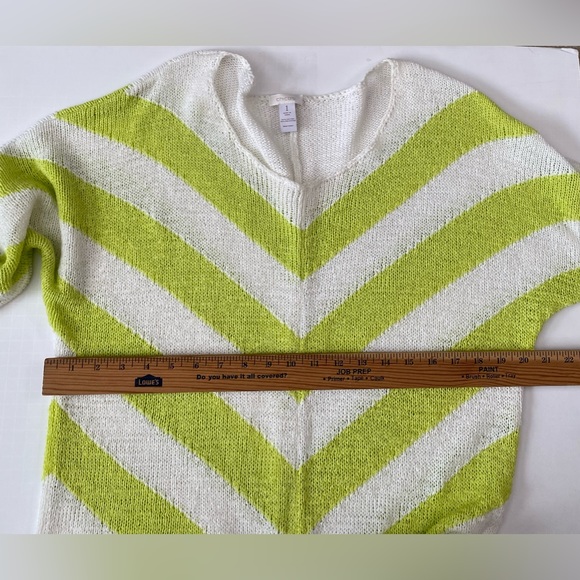 Chico's Sweater Mitered Stripe Quinley Pullover Women’s Size 1/M. - Picture 2 of 12